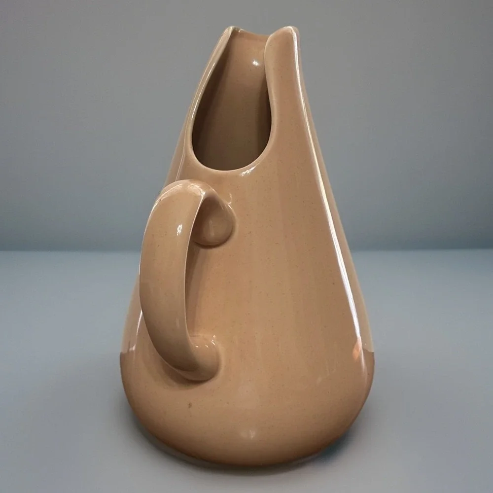 Russel Wright Oneida Coral Speckled Stoneware Pitcher Mid Century Modern Design